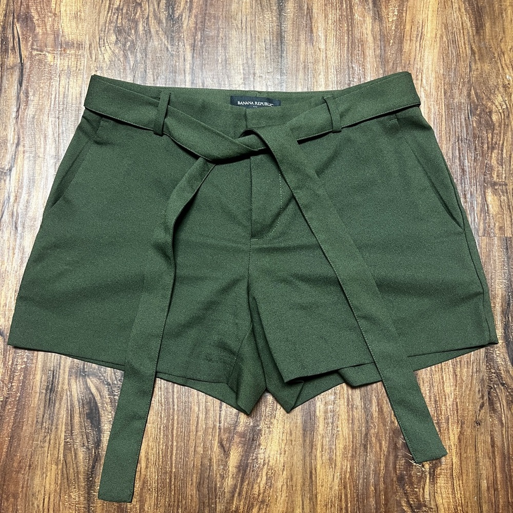 Banana Republic High Waist Forest Green Shorts
